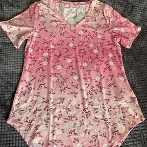LLR Iris top with pink and white floral design